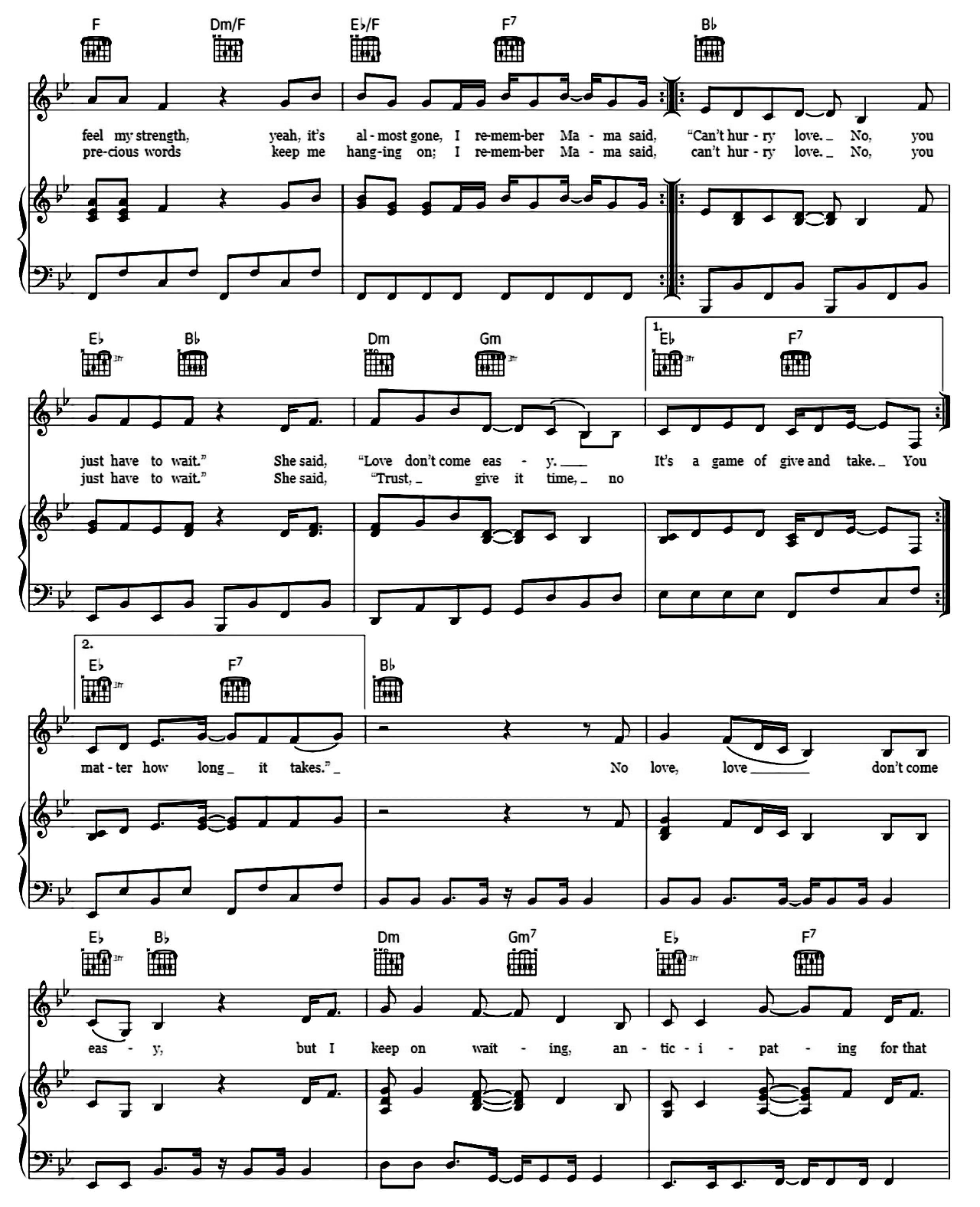 You Can't Hurry Love sheet music 3