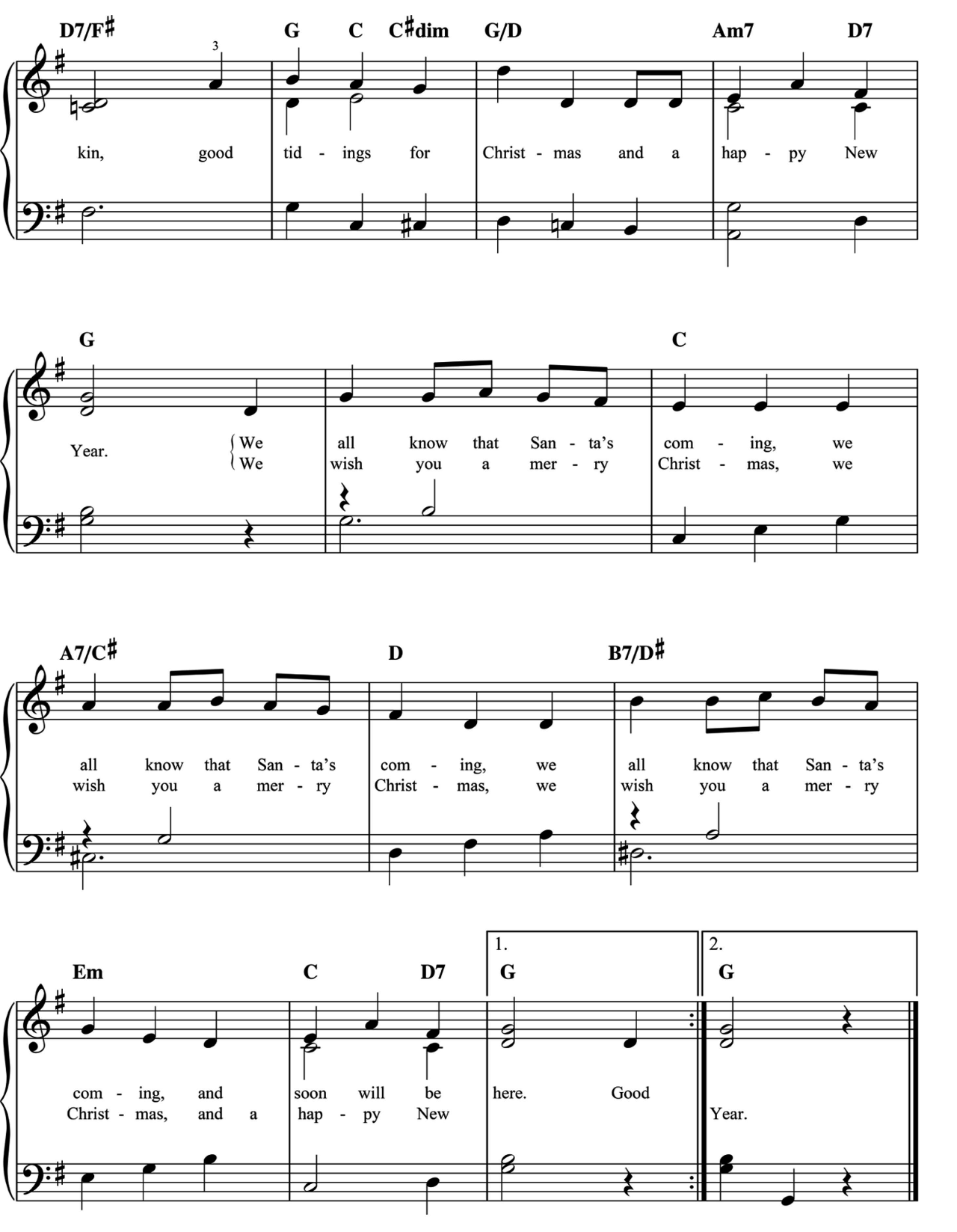 We Wish You A Merry Christmas sheet music 2