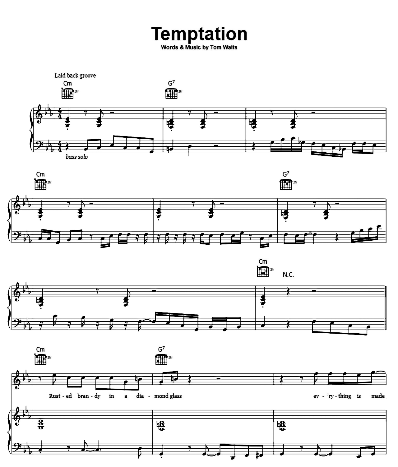 Temptation sheet music