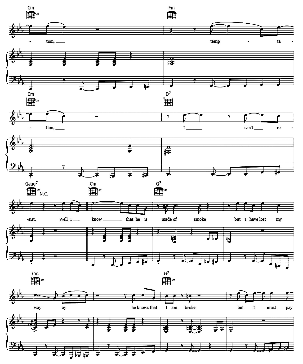 Temptation sheet music 3