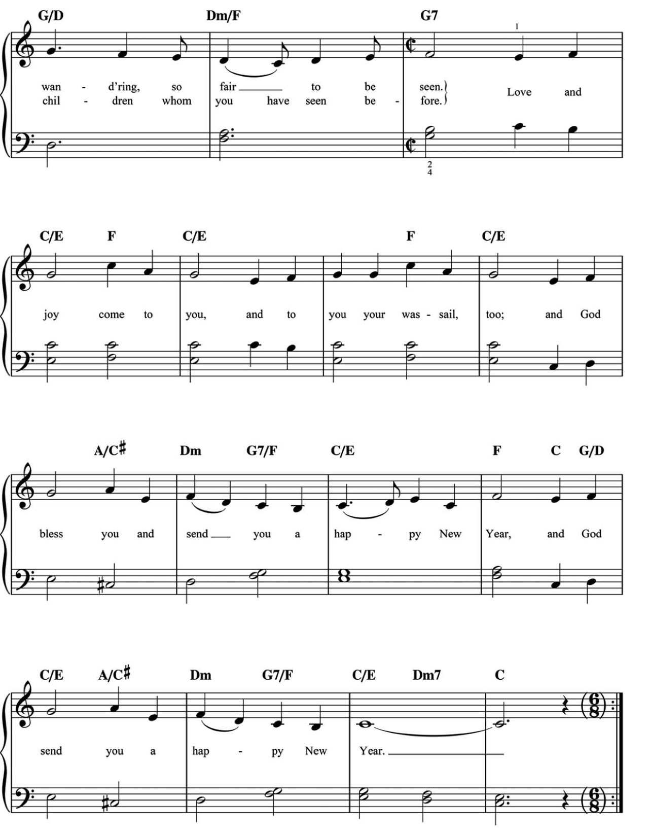 Here We Come A Wassailing sheet music 2