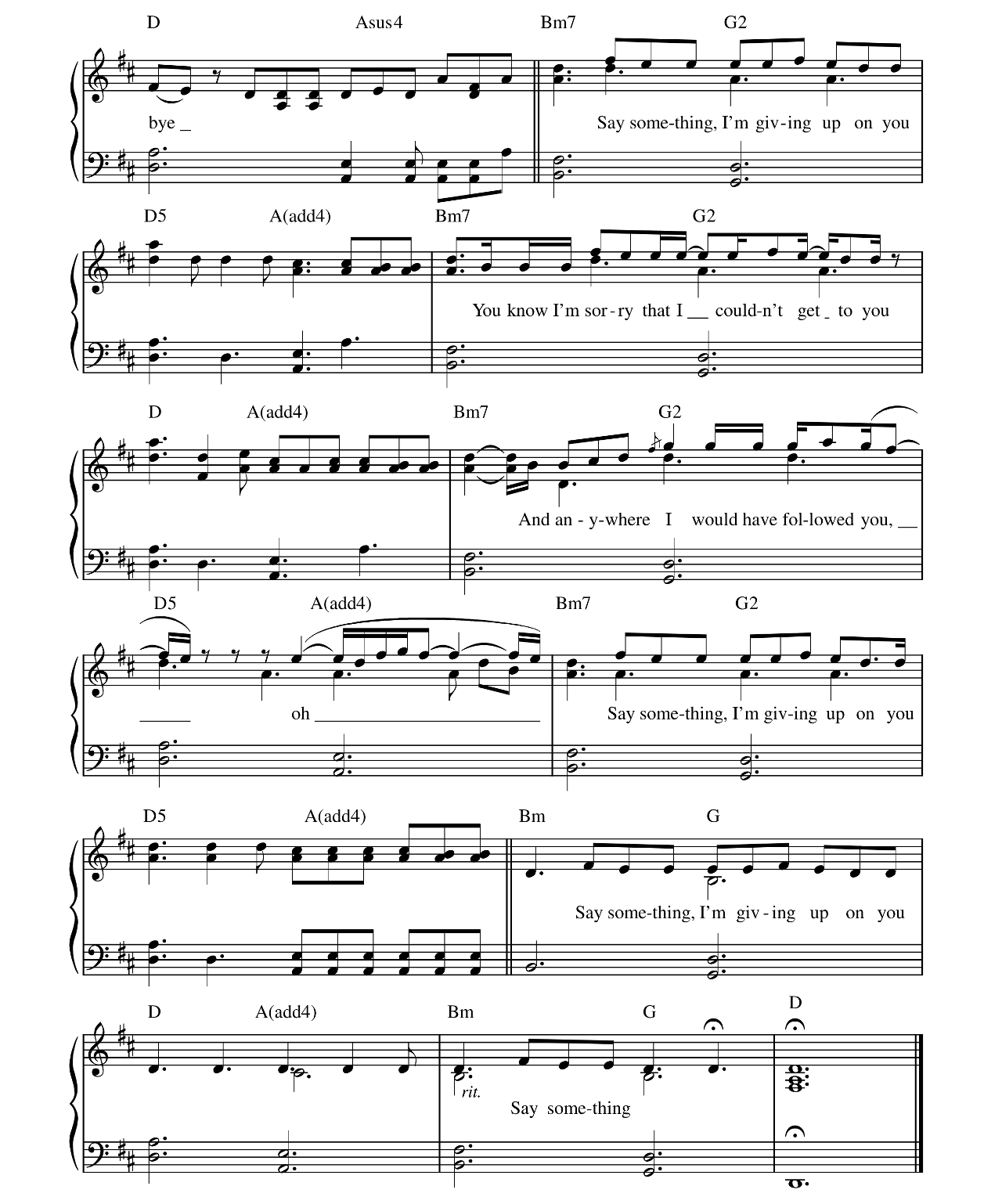 Say Something sheet music 4