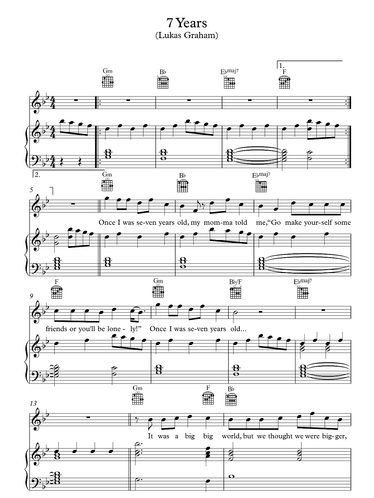 7 Years sheet music