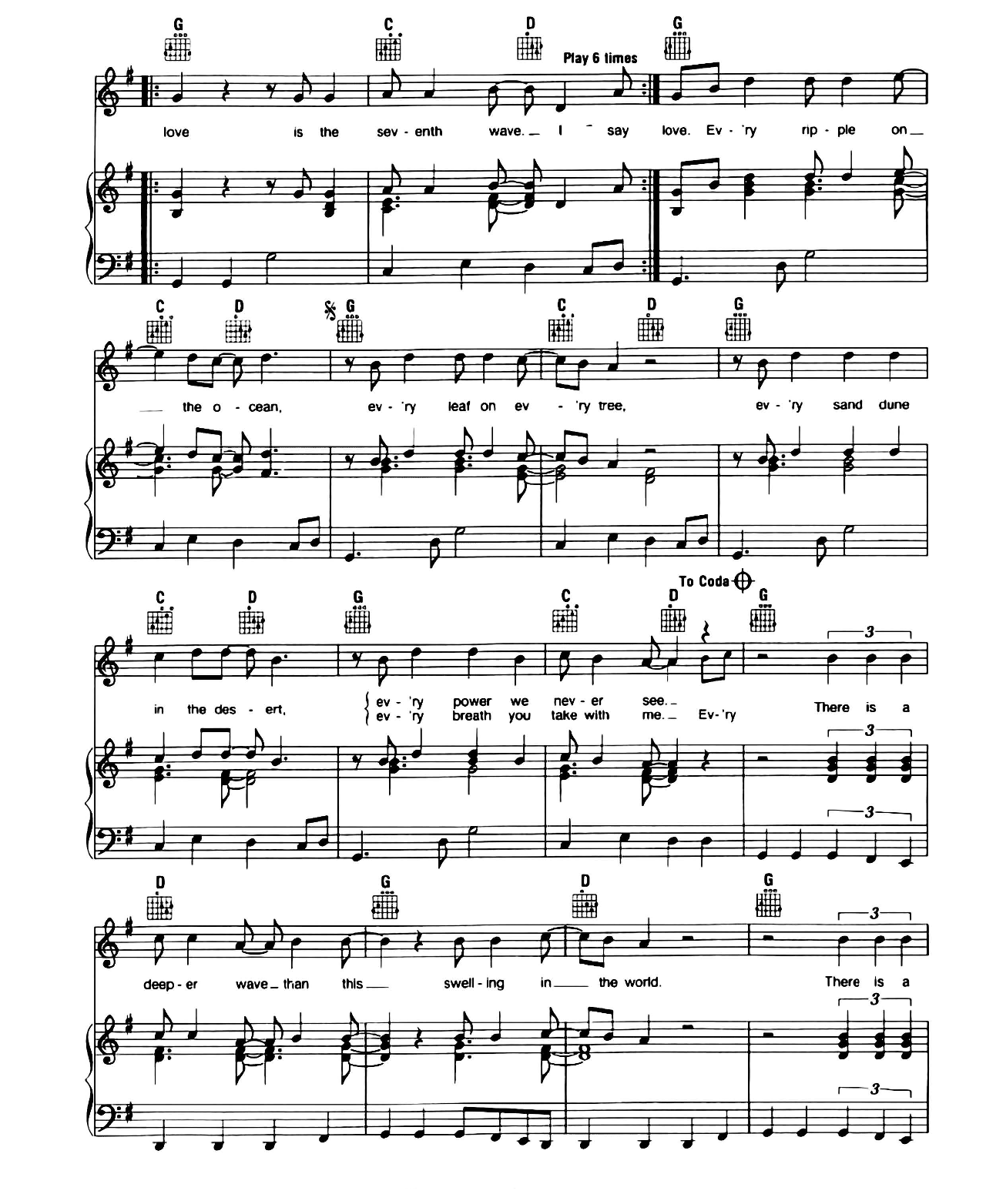 Love Is The Seventh Wave sheet music 3