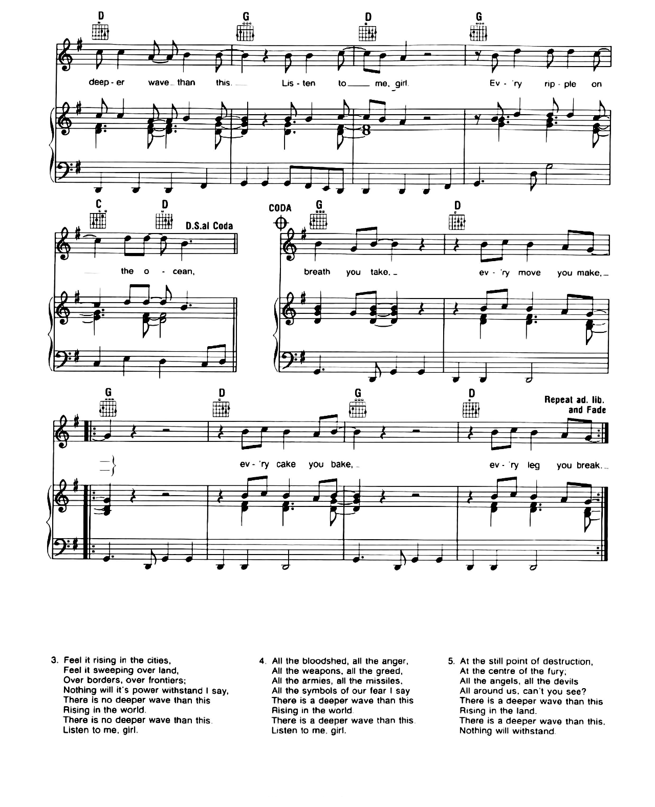 Love Is The Seventh Wave sheet music 4