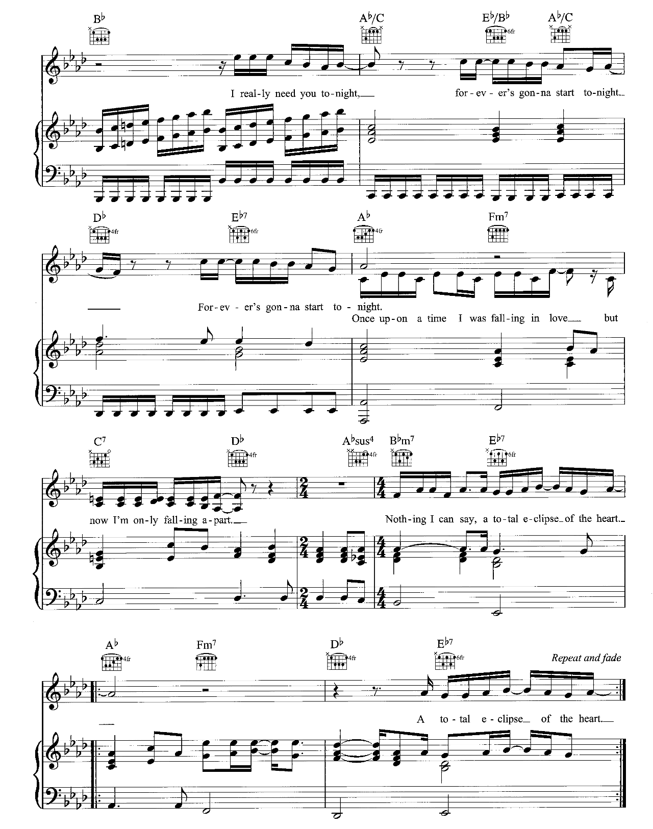 Total Eclipse Of The Heart sheet music 6