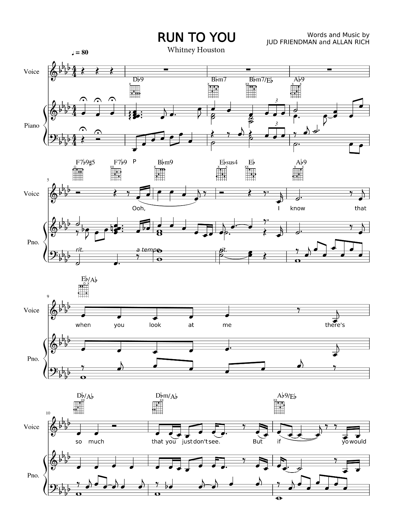 Run To You sheet music