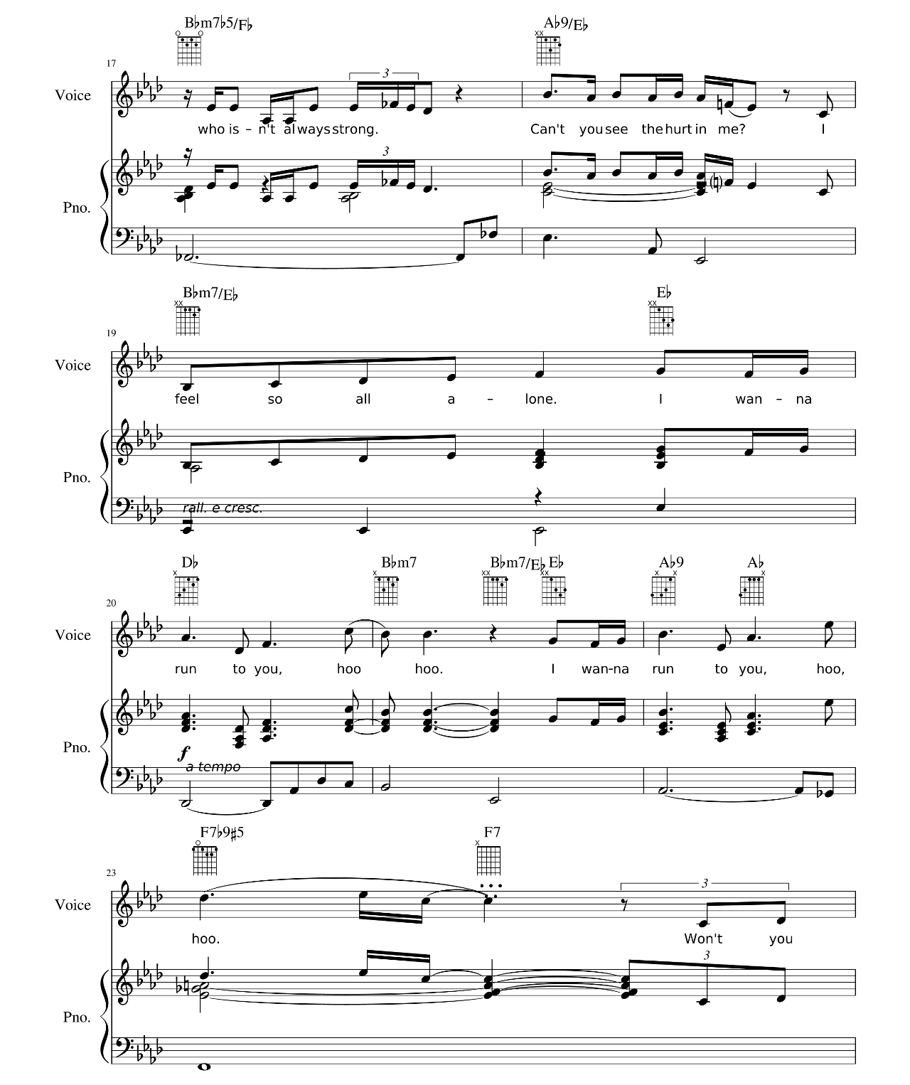 Run To You sheet music 3