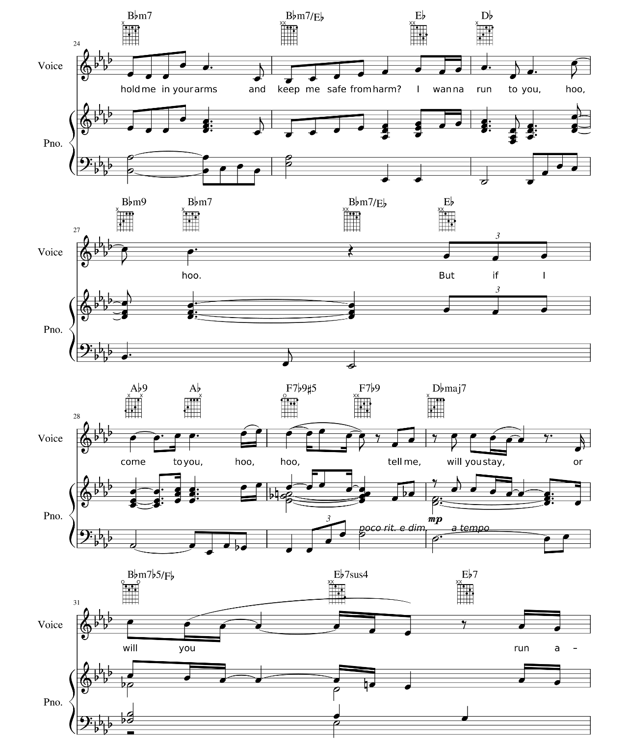 Run To You sheet music 4