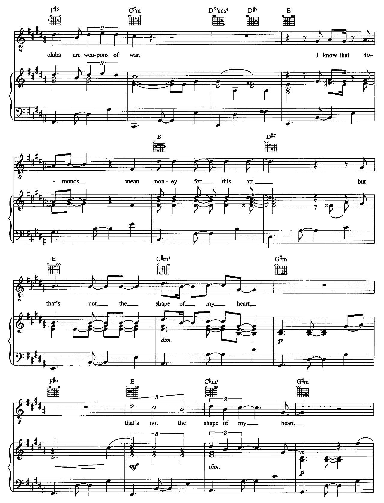 Shape Of My Heart sheet music 5