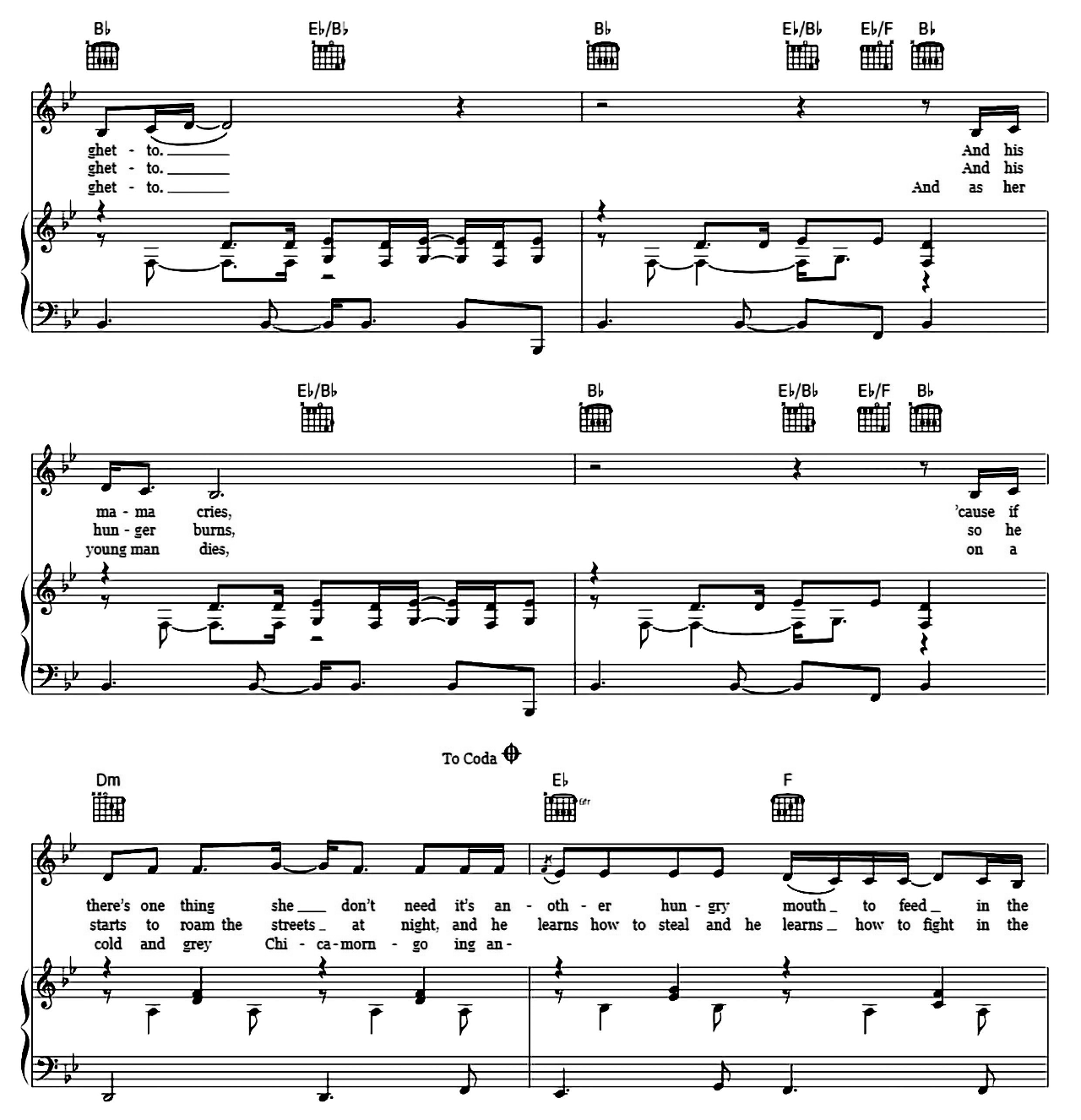 In The Ghetto sheet music 2