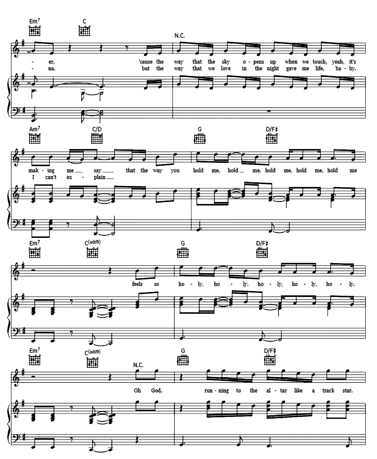 Holy sheet music 2