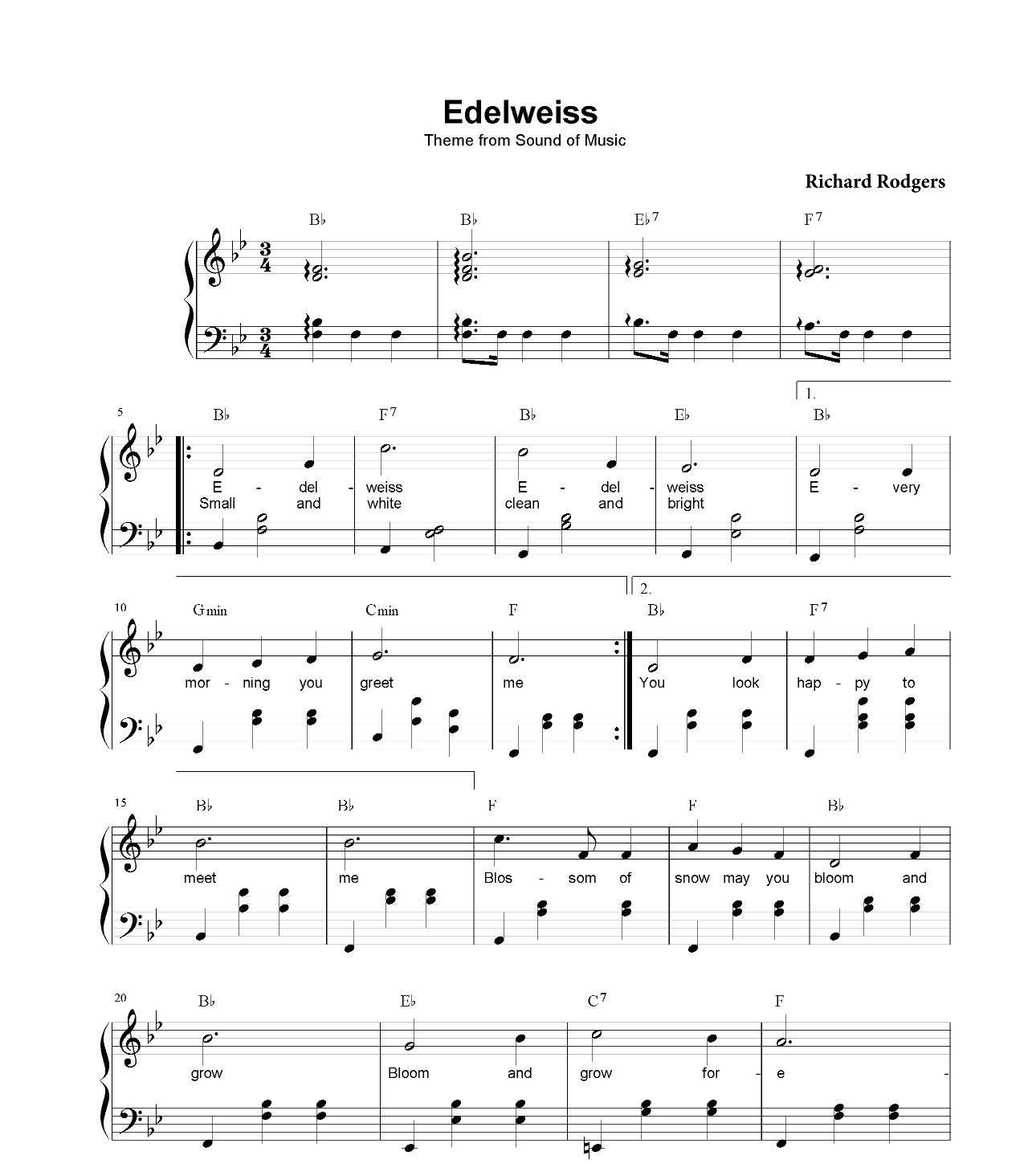 Edelweiss (from Sound Of Music) sheet music