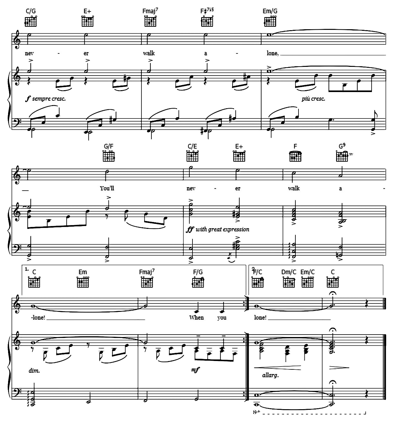 You'll Never Walk Alone sheet music 4