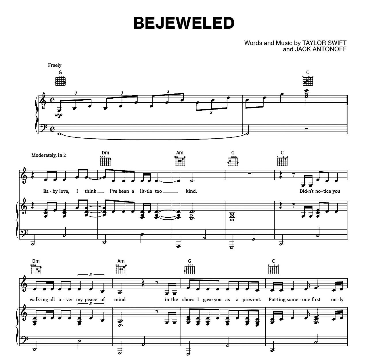Bejeweled sheet music