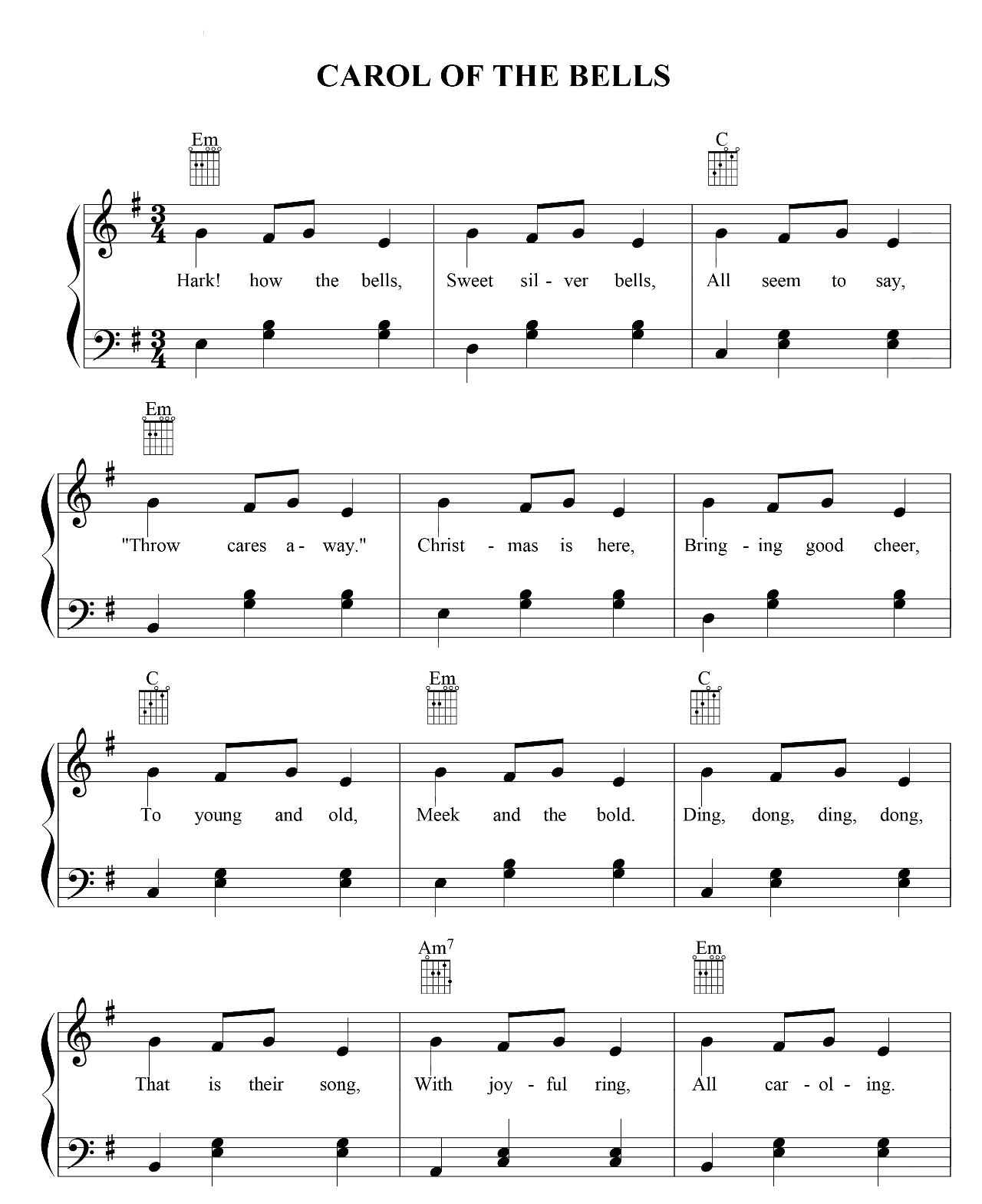 Carol Of The Bells sheet music