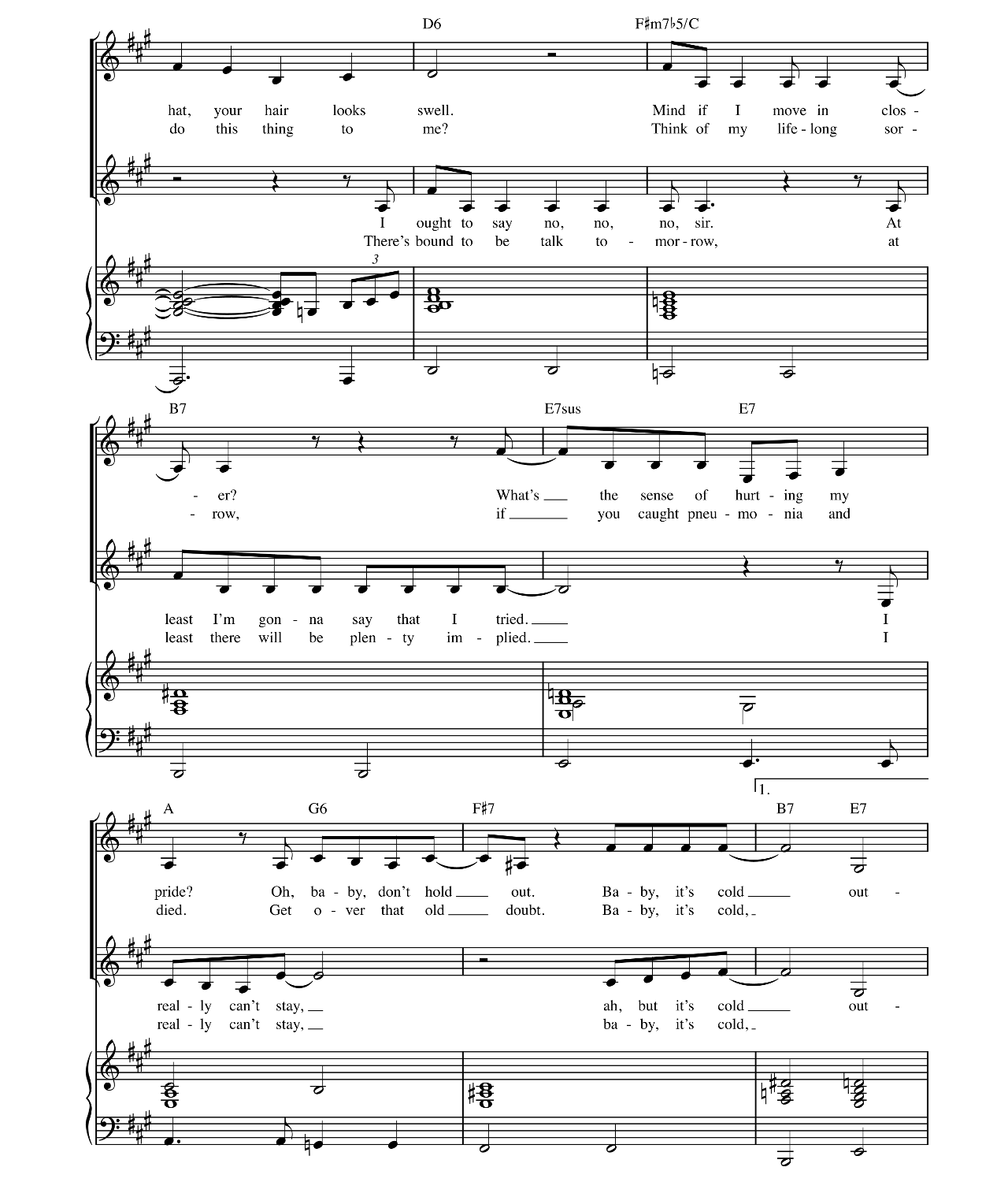 Baby It's Cold Outside sheet music 4