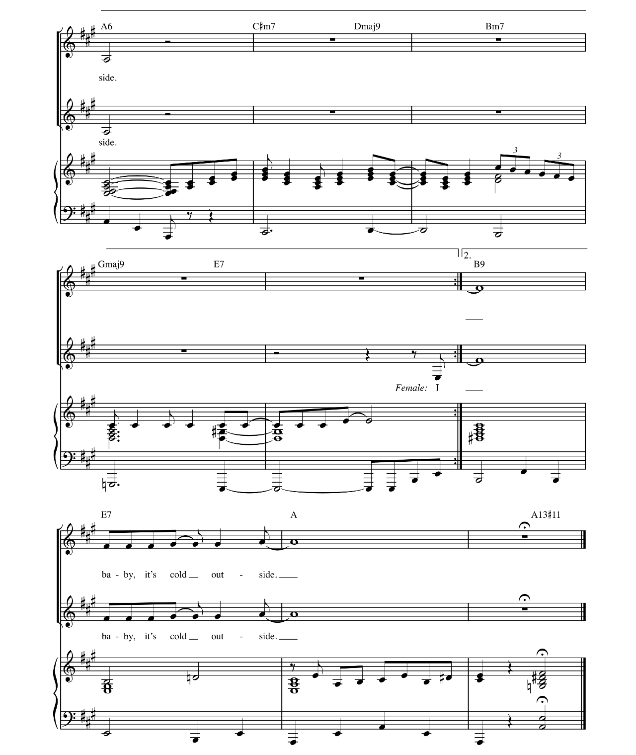 Baby It's Cold Outside sheet music 5