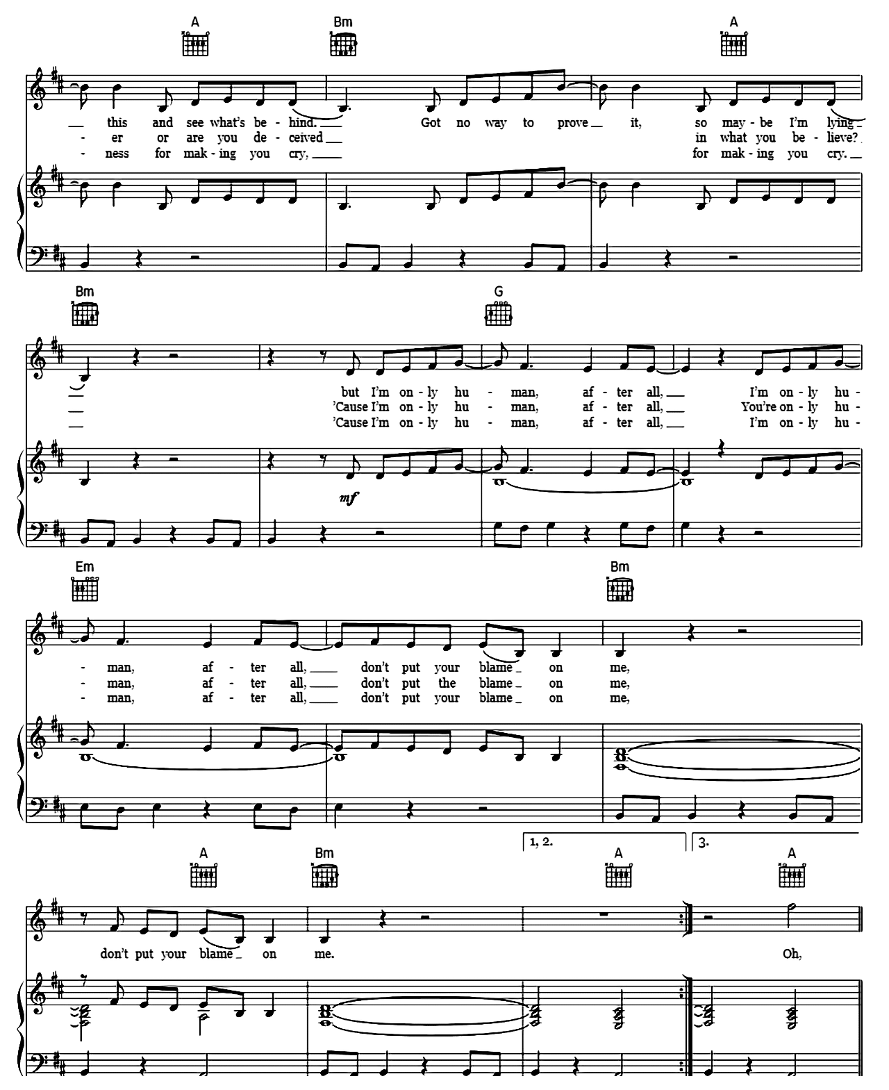 Human sheet music 2
