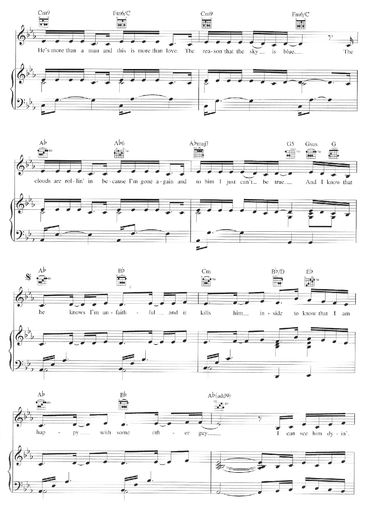 Unfaithful sheet music 2