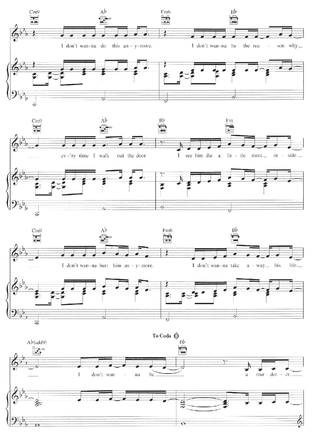 Unfaithful sheet music 3