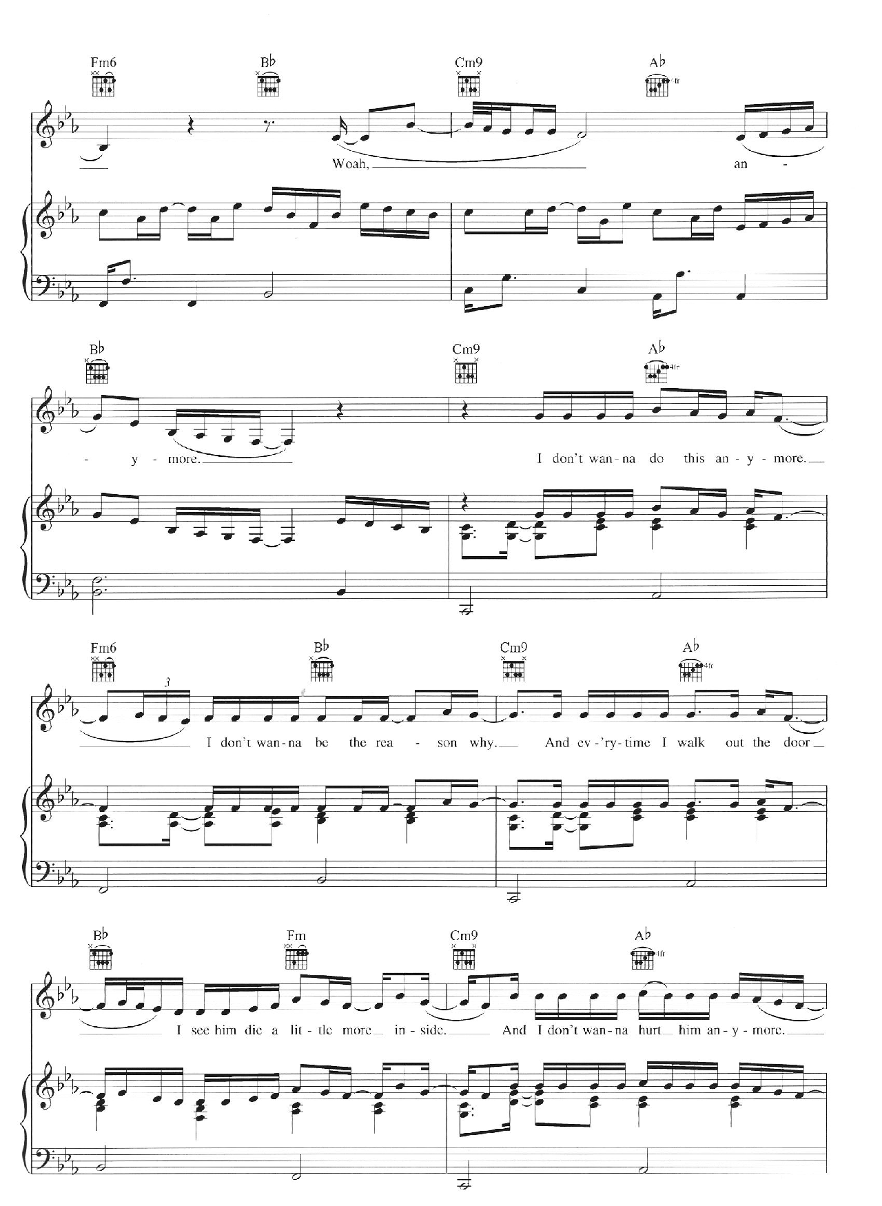 Unfaithful sheet music 6