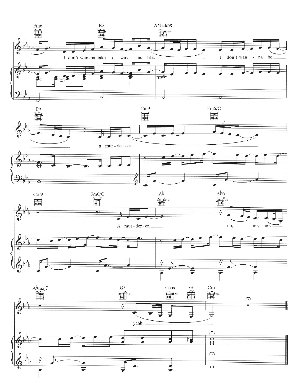 Unfaithful sheet music 7