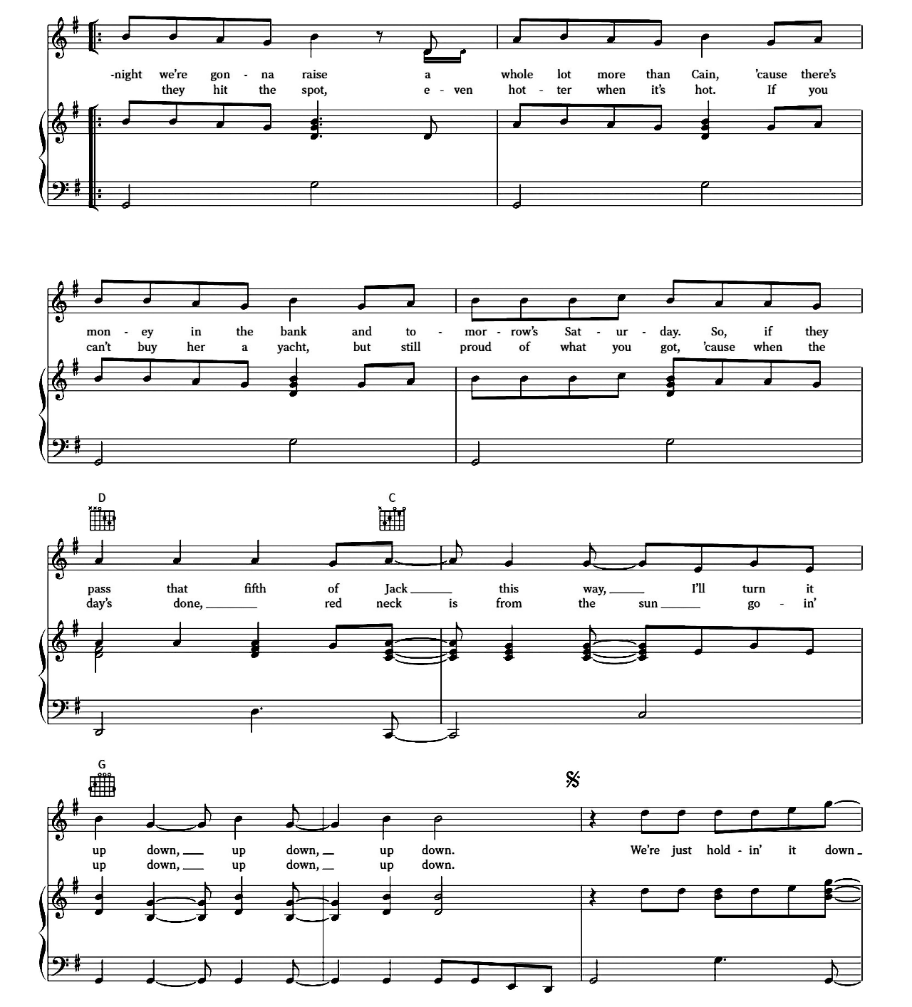 Up Down sheet music 2