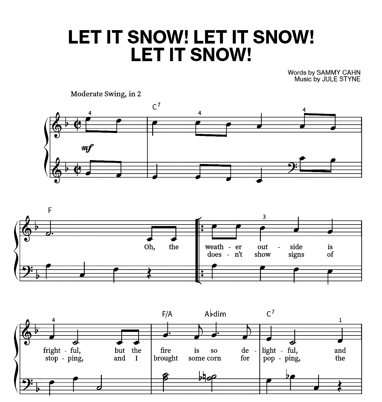 Let It Snow (Easy Piano) sheet music