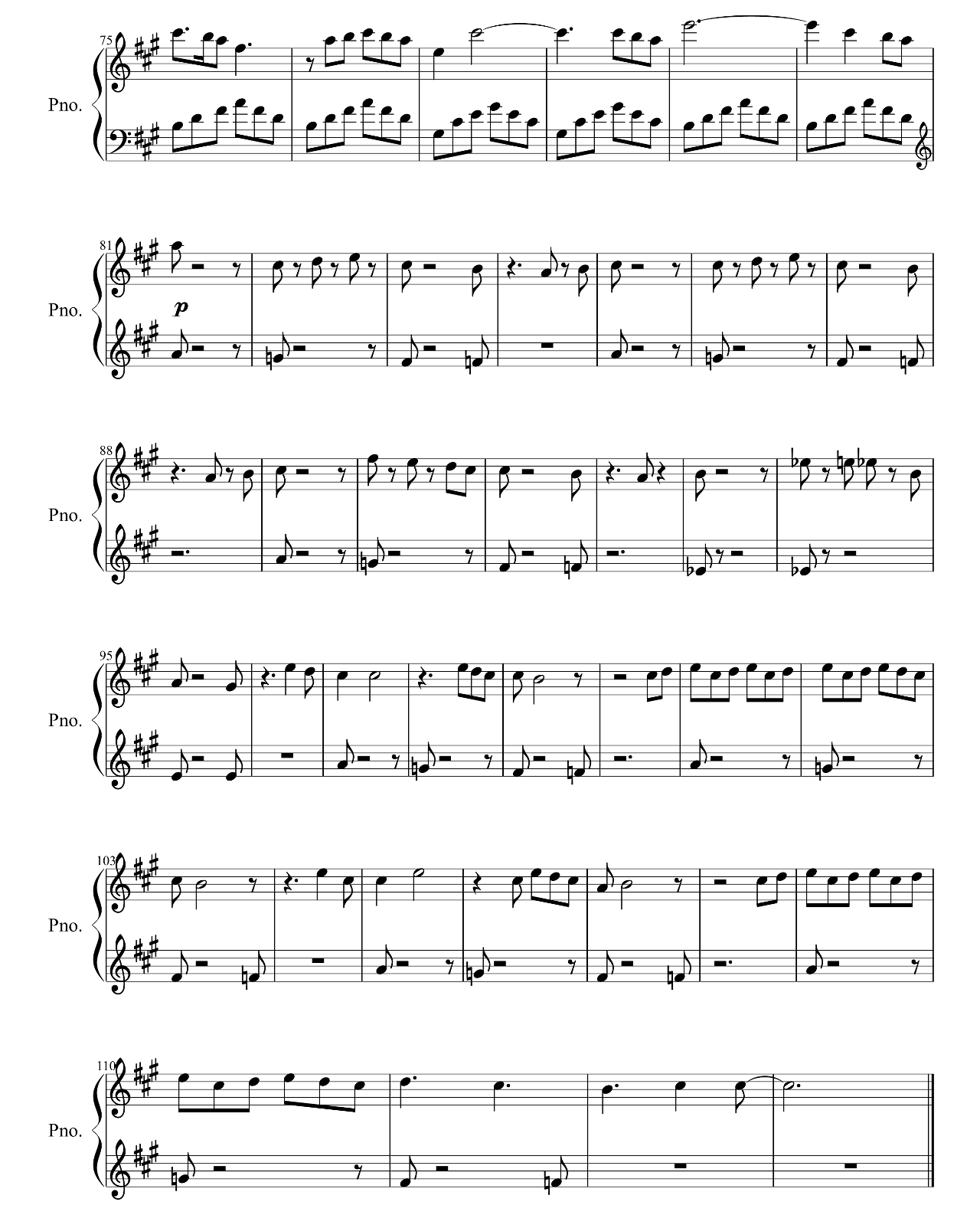 Moonlight sheet music 3