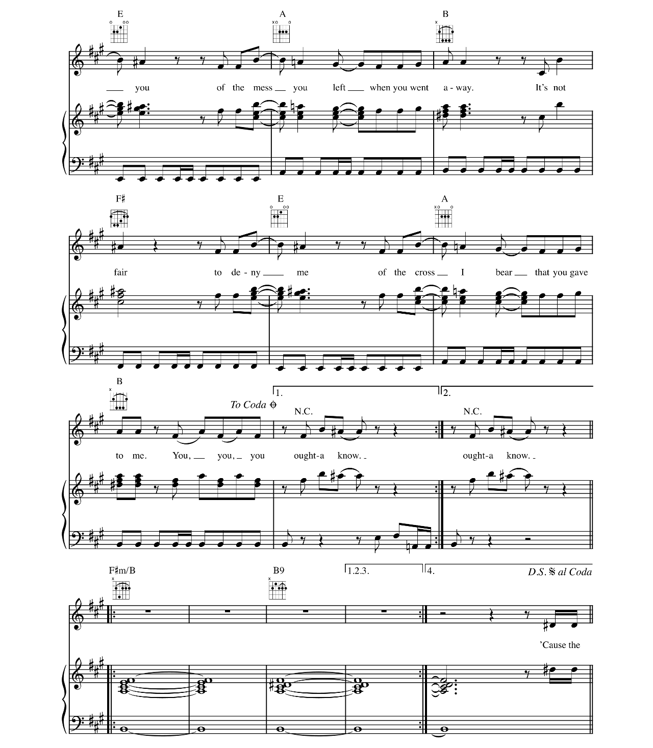 You Oughta Know sheet music 4