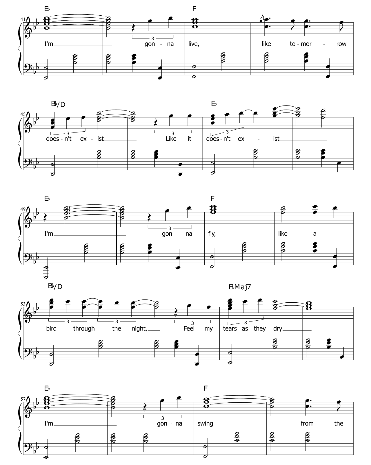 Chandelier sheet music 3
