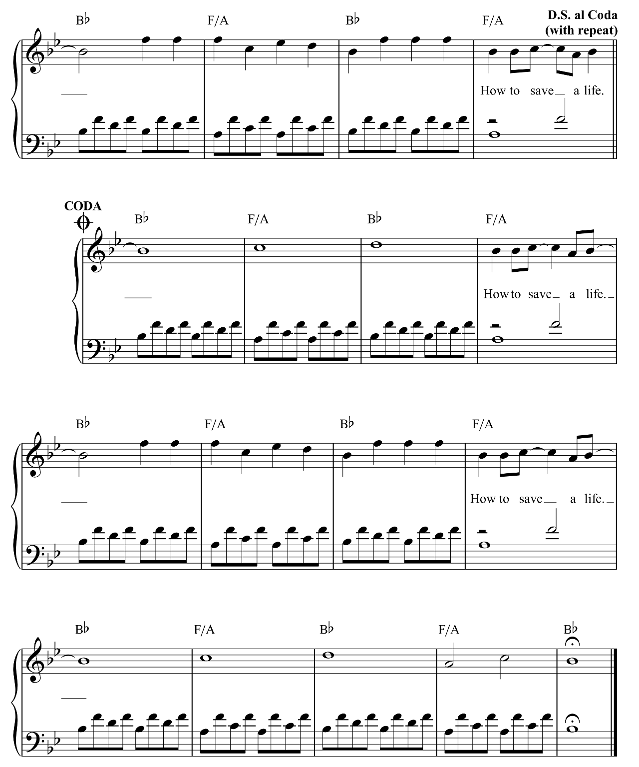 How To Save A Life sheet music 6