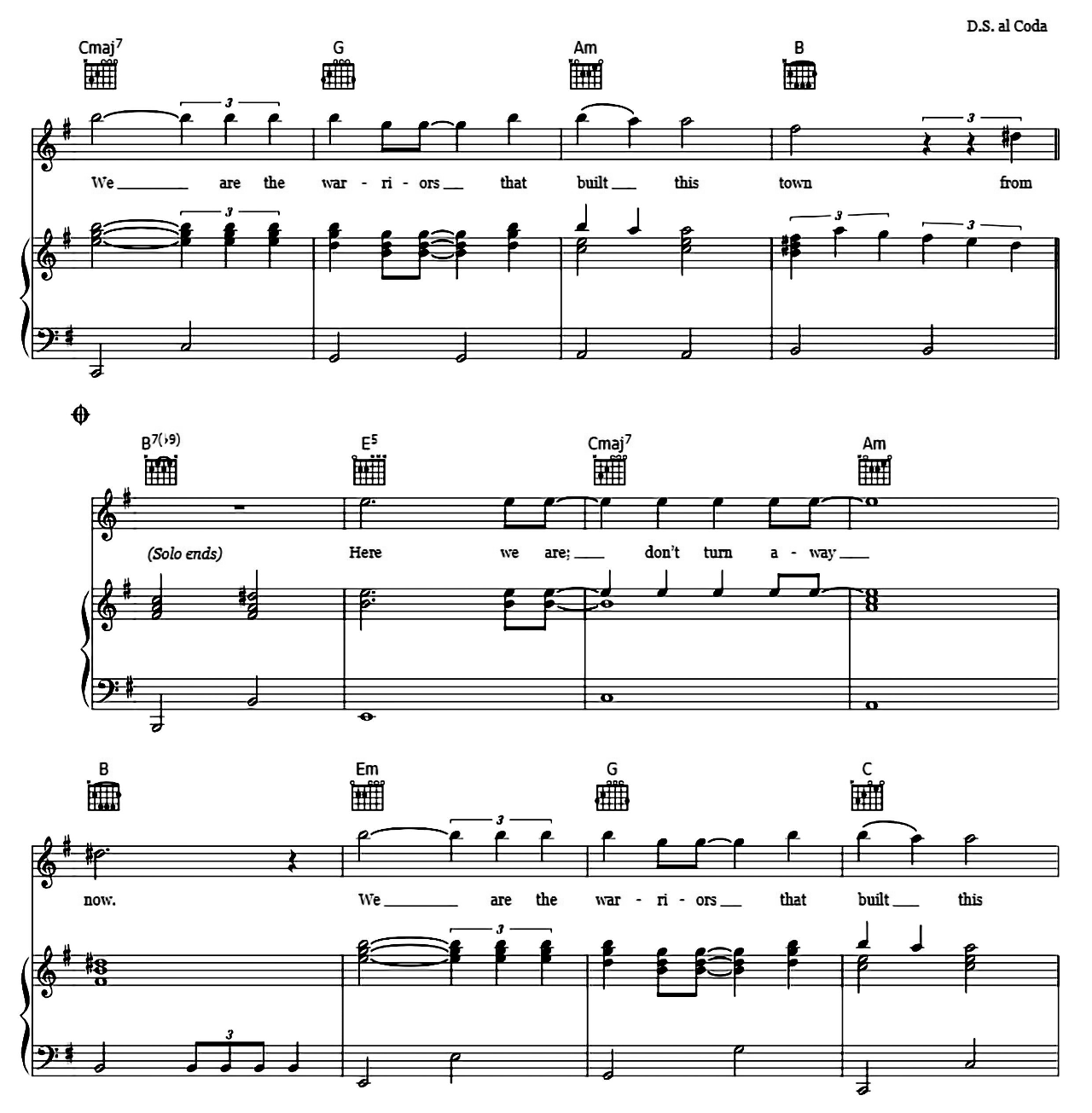 Warriors sheet music 6