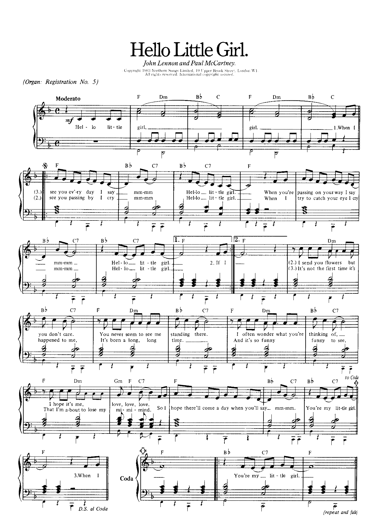 Girl sheet music