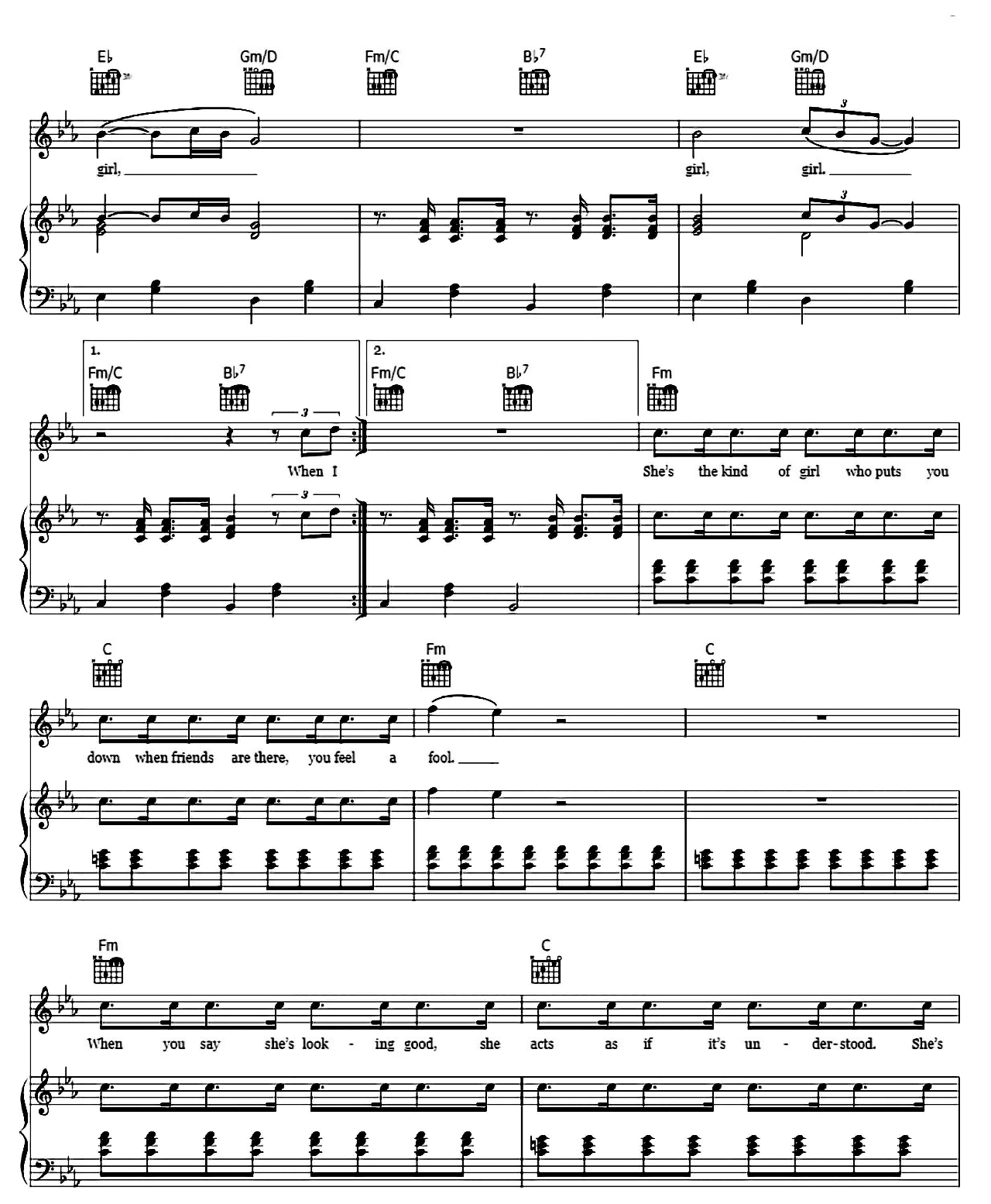 Girl sheet music 2