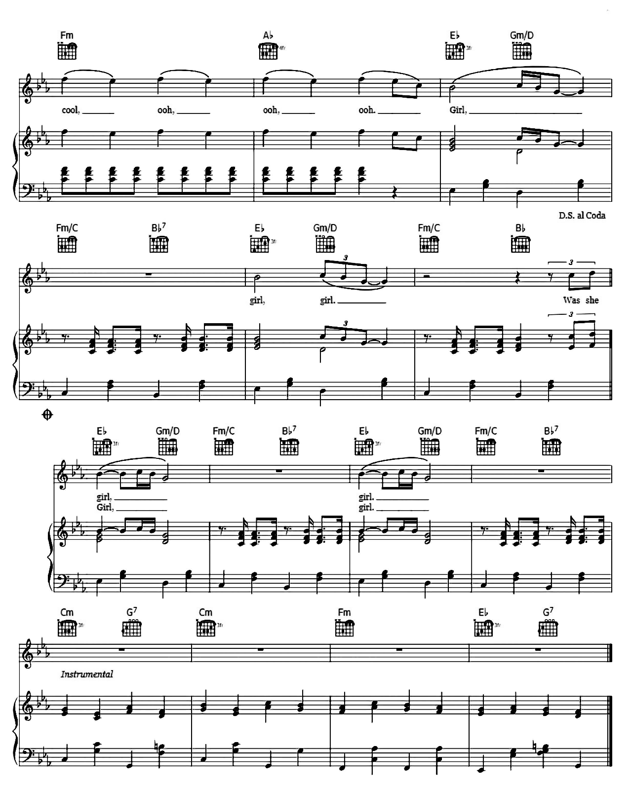 Girl sheet music 3