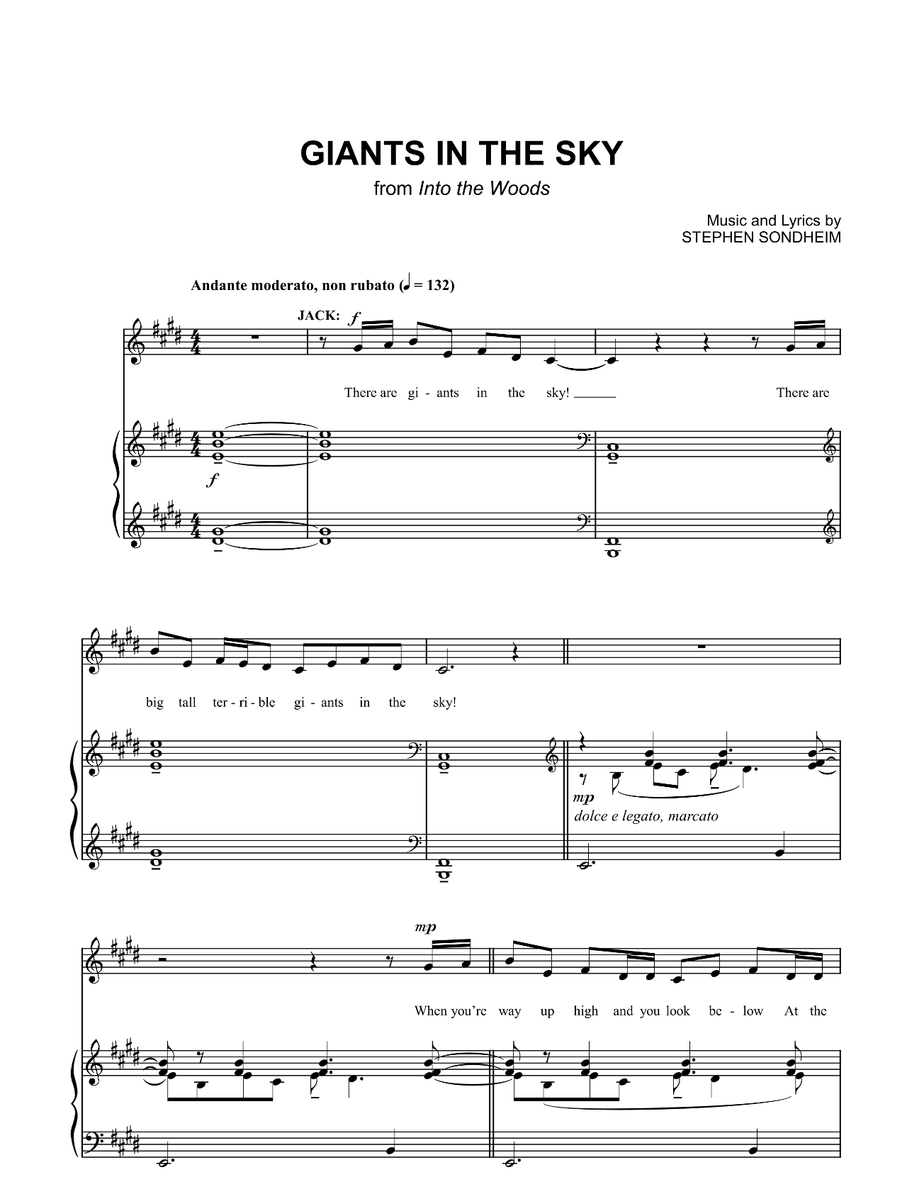 Giants In The Sky sheet music