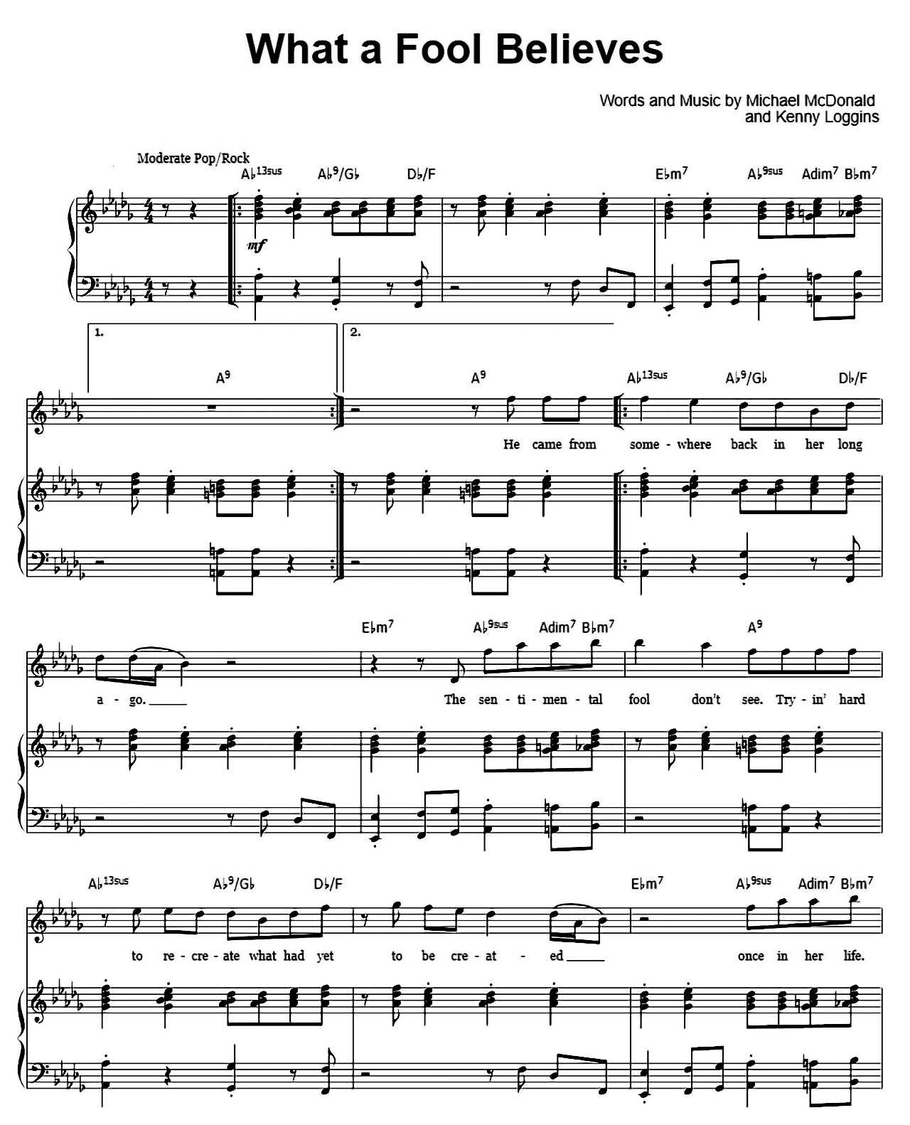 What A Fool Believes sheet music