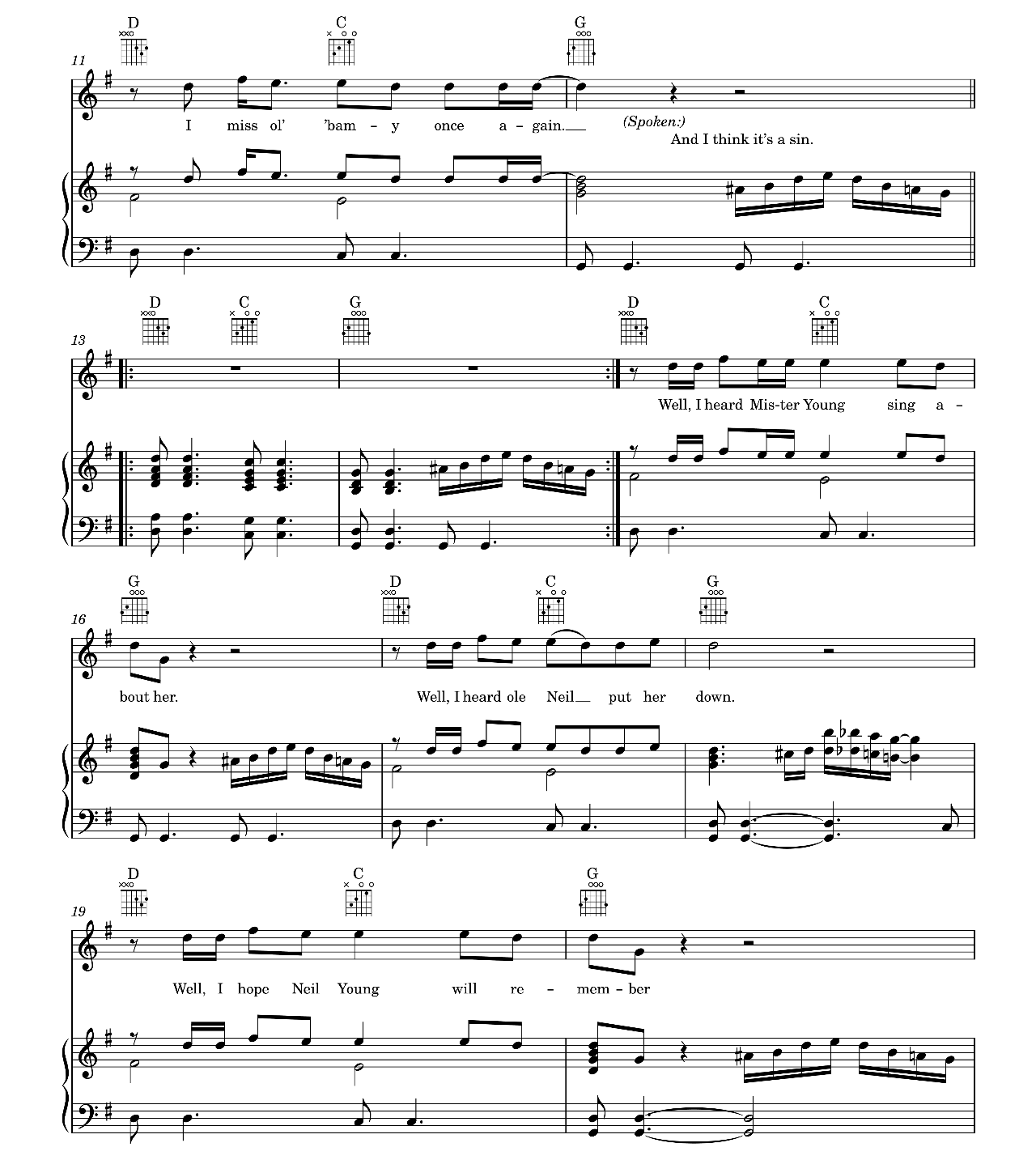 Sweet Home Alabama sheet music 2