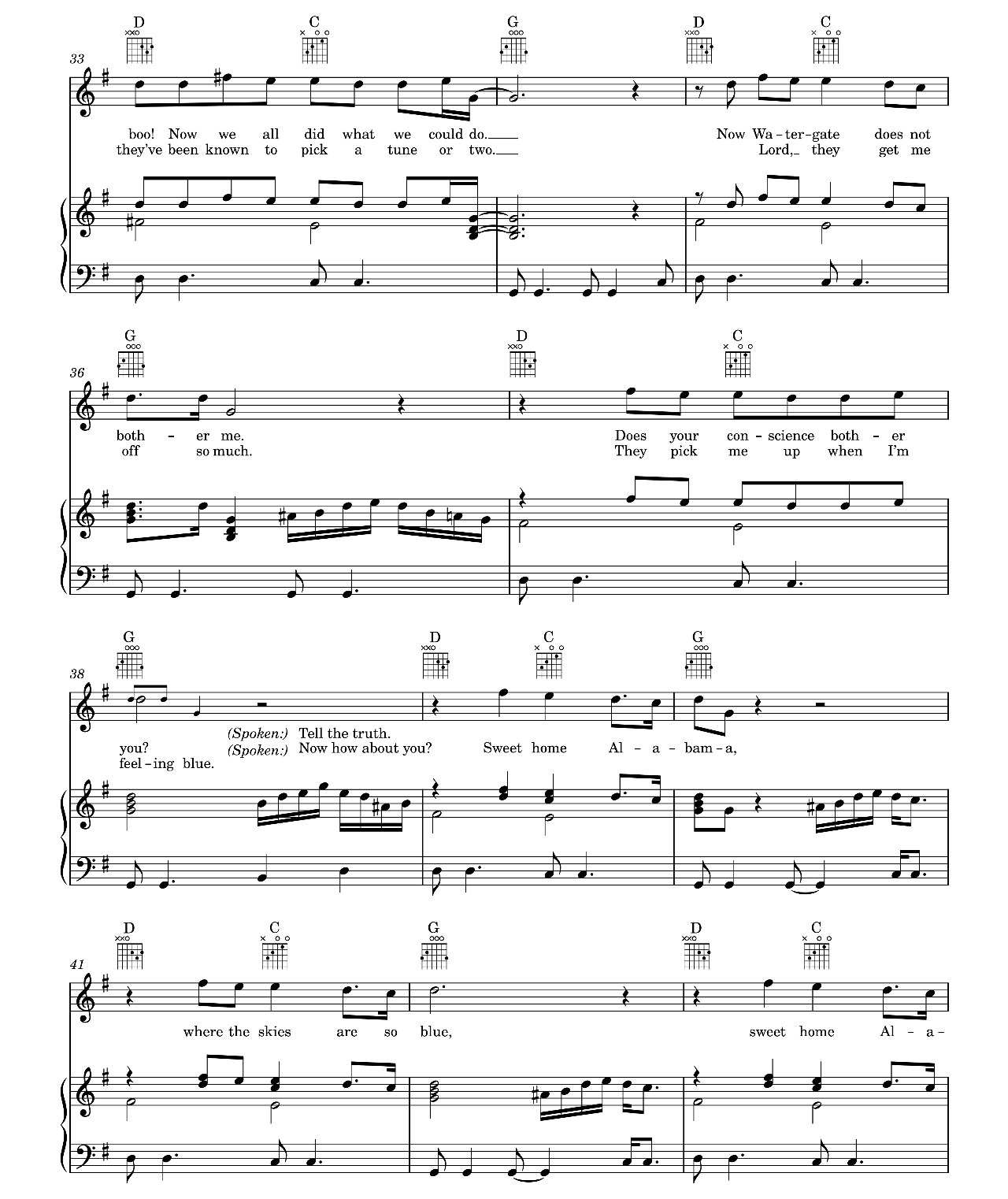 Sweet Home Alabama sheet music 4