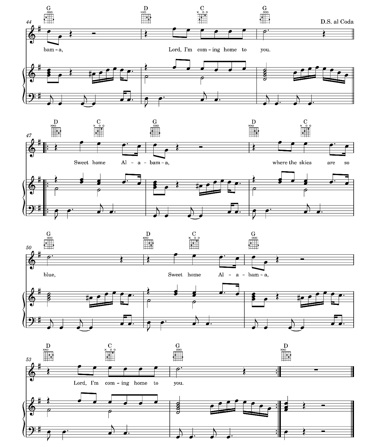 Sweet Home Alabama sheet music 5