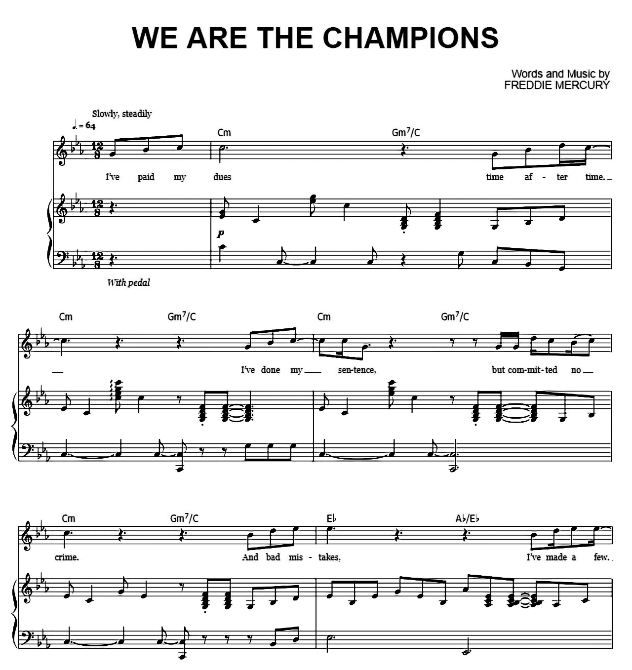 We Are The Champions sheet music