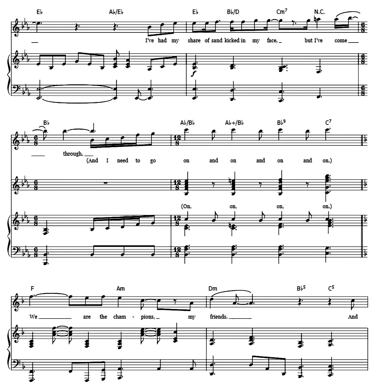We Are The Champions sheet music 2