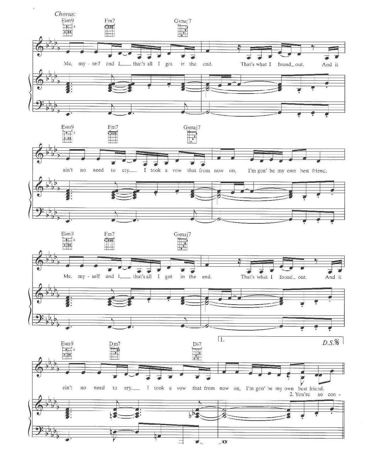 Me Myself And I sheet music 3