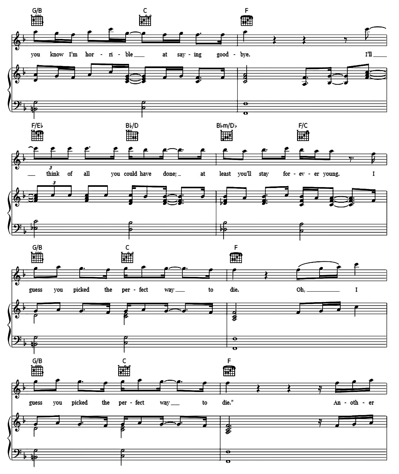 Perfect Way To Die sheet music 7