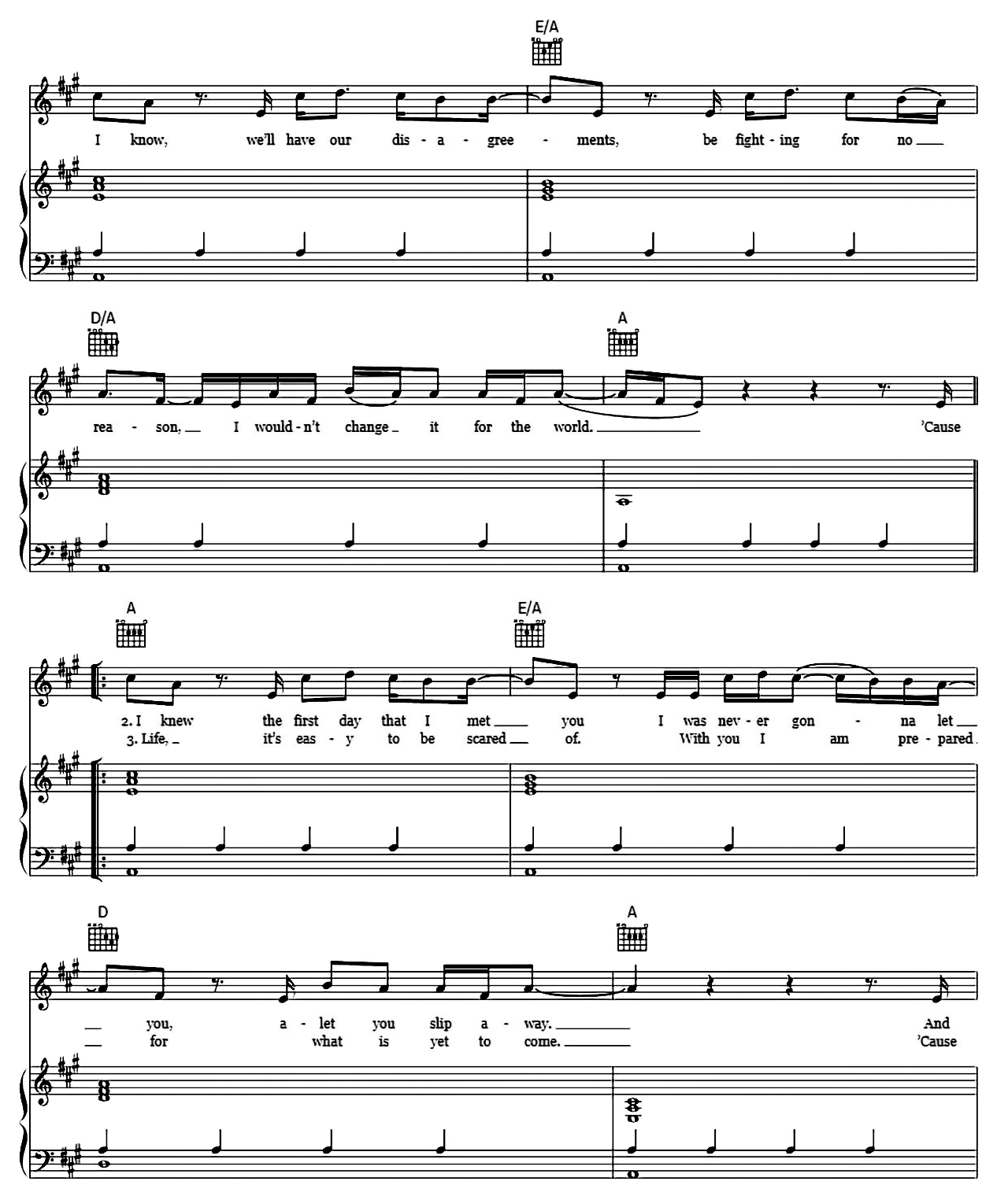 The One sheet music 2