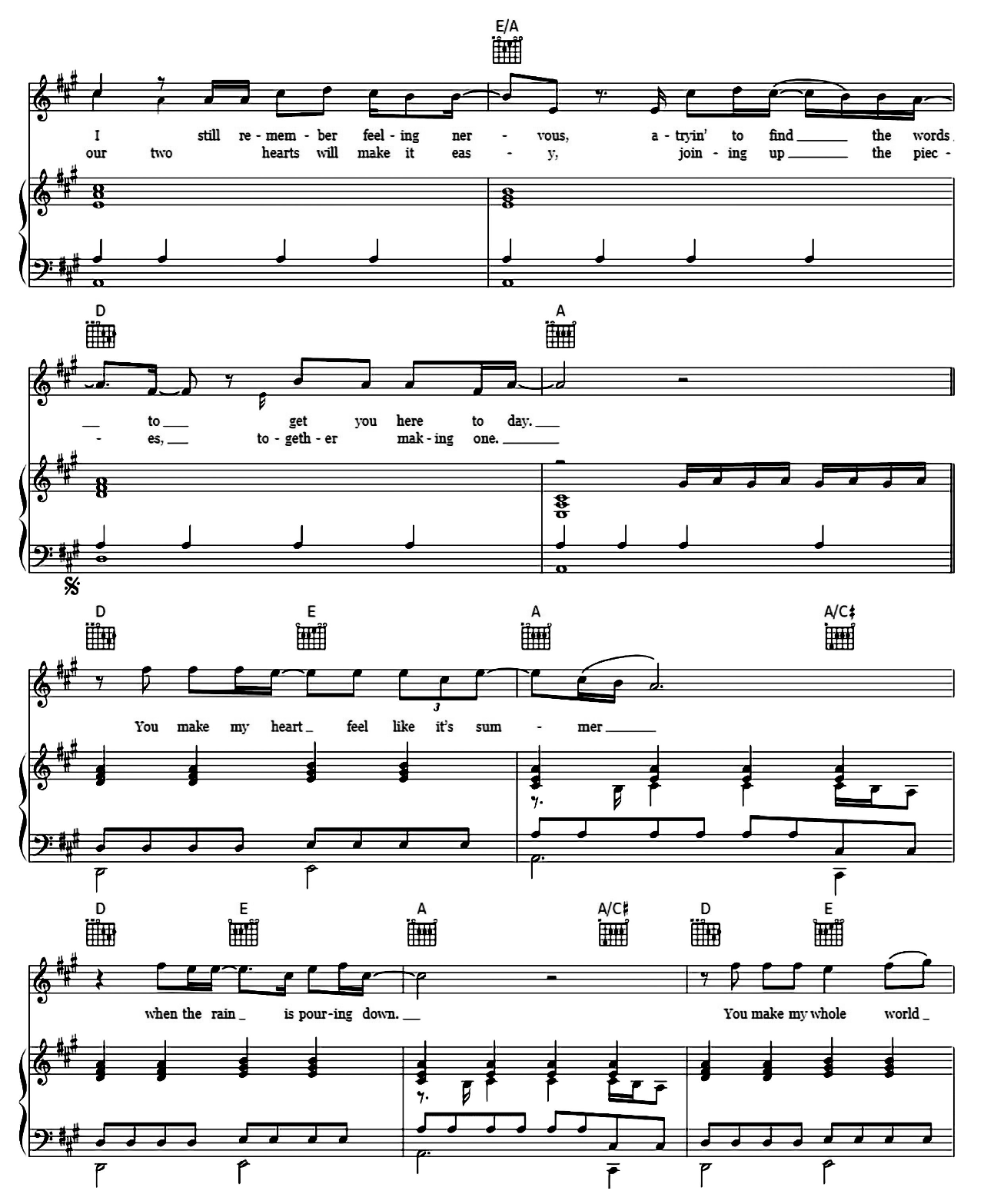 The One sheet music 3