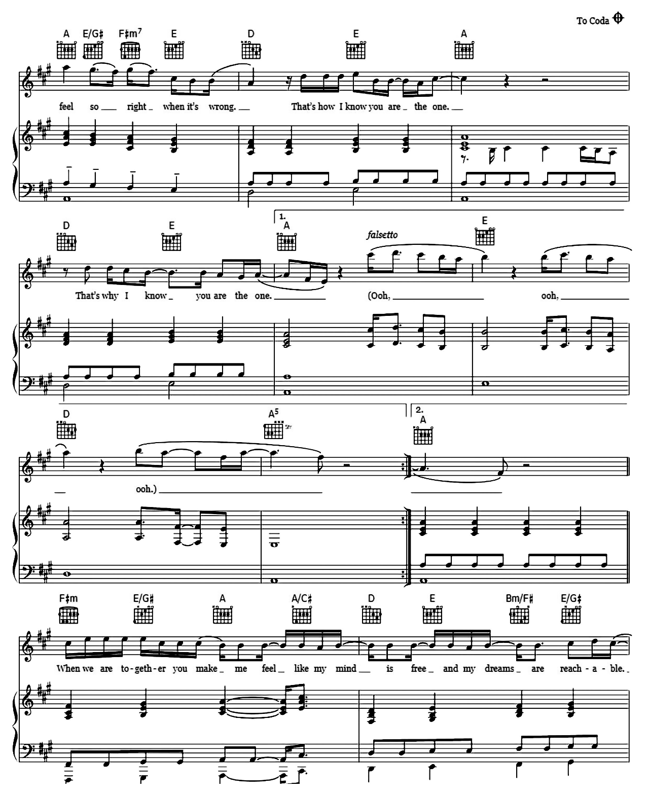 The One sheet music 4