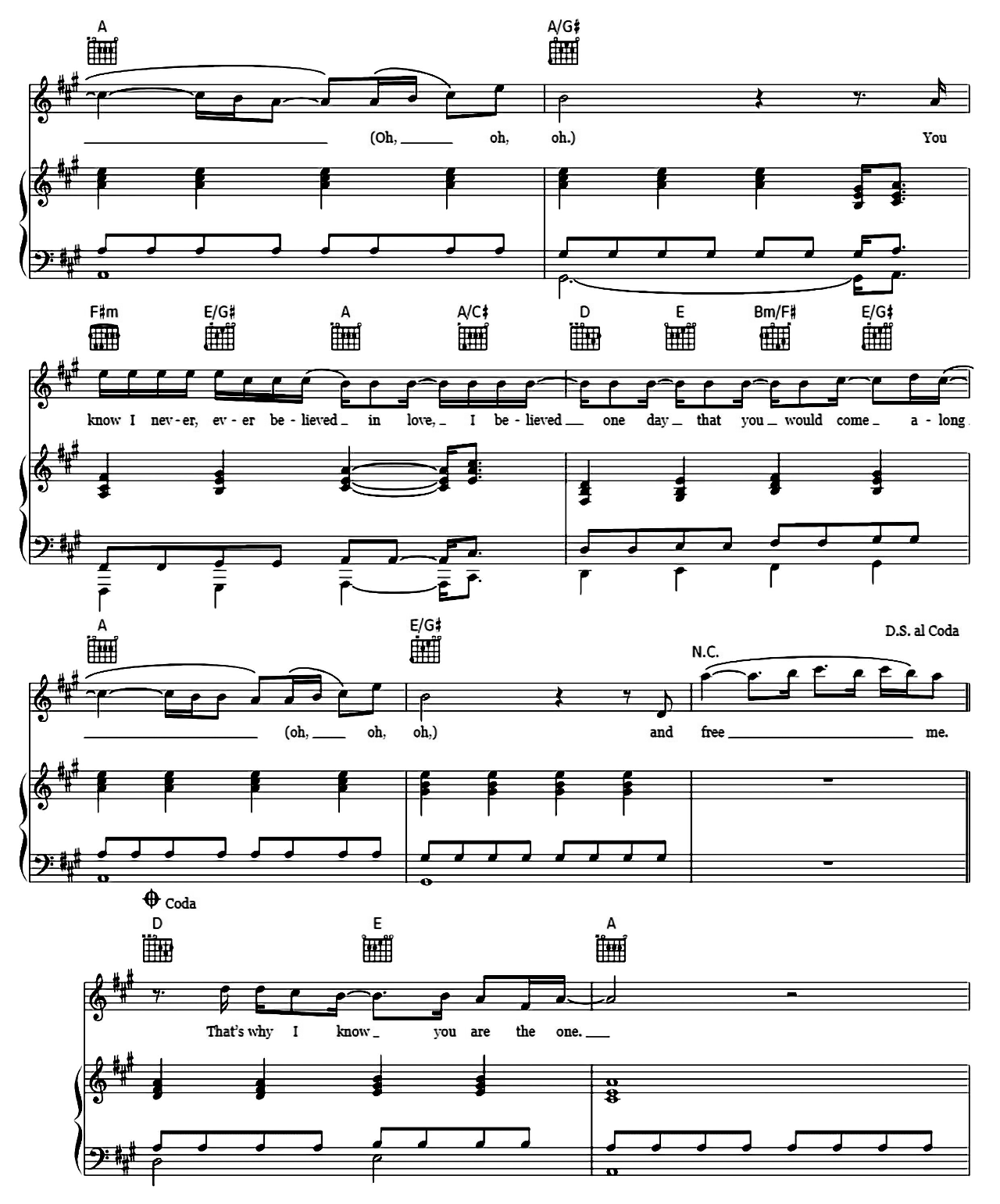 The One sheet music 5